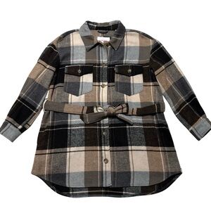 LEVI’S Plaid Belted Shirt Jacket Women’s Size XL